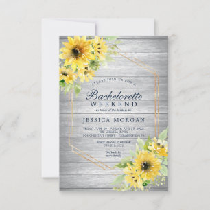Bachelorette Weekend Rustic Sunflower Greenery Inv Einladung