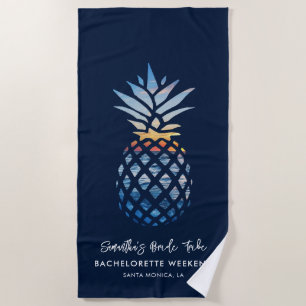 Bachelorette Weekend Seaside Party Ananas Strandtuch
