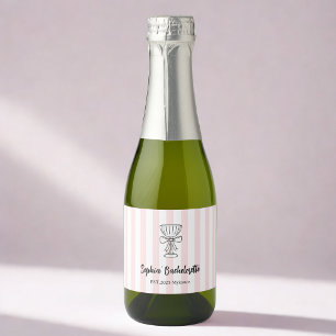 Bachelorette Weinkarte   Rosa Streifen