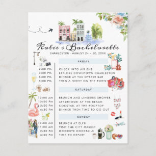 Bachelorette Wochenende Charleston, SC Einladungspostkarte