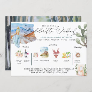 Bachelorette Wochenende Desert Cactus Einladung