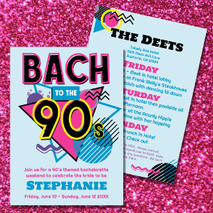 Bachelorette-Wochenende-Einladung in die 90er Jahr Einladung