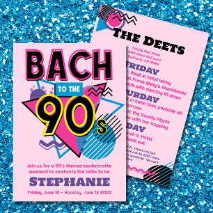Bachelorette-Wochenende-Einladung in die 90er Jahr Einladung