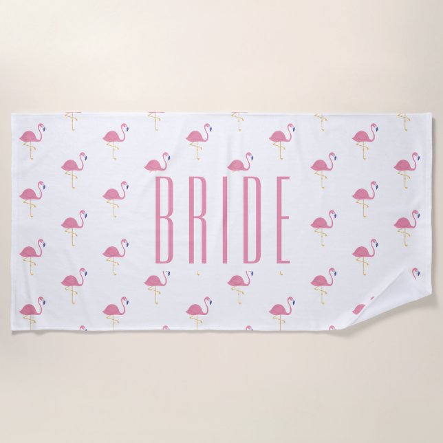 Bachelorette Wochenende Flamingo Handtuch (Vorderseite)