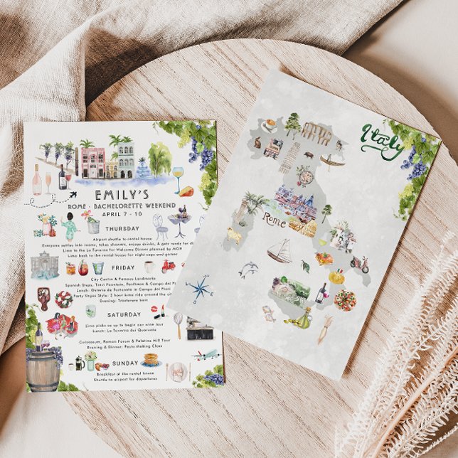 Bachelorette Wochenende | Rom, Italien Einladung (Von Creator hochgeladen)