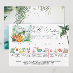 Bachelorette Wochenende Tropical Palm Einladung