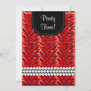 Bachelorette Zebra Purin Party Einladung