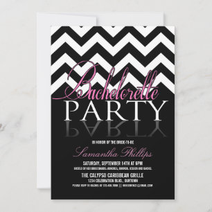 Bachelorette Zickzack Party Einladungen