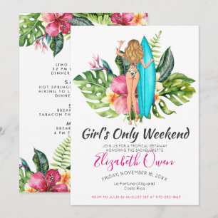 Bachelorette Zielort Bikini Beach Bridal Bash Einladung
