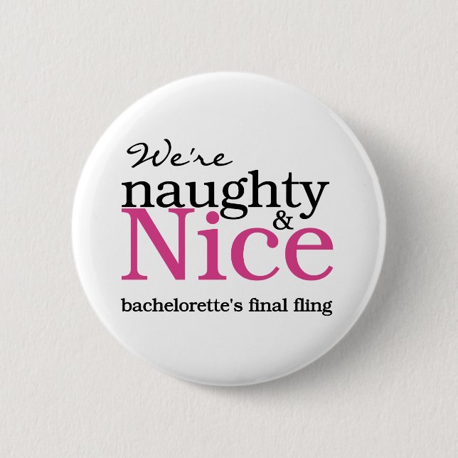 Bachelorettes abschließendes Flings-Rosa Button (Vorderseite)