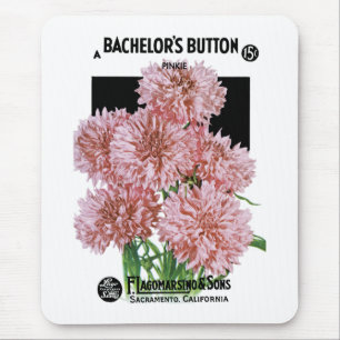 Bachelor's Button Seed Packet Label Mousepad