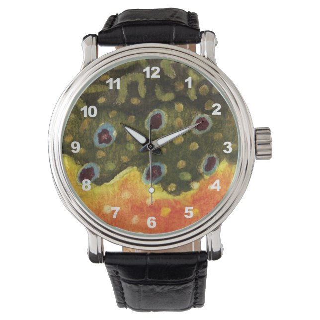 Bachforelle Armbanduhr (Vorderseite)