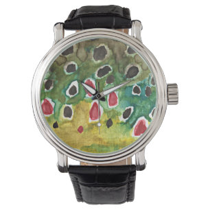 Bachforelle-Fliegen-Fischen Armbanduhr