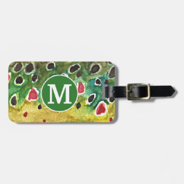 Bachforelle-Fliegen-Fischen-Fischers Gepäckanhänger