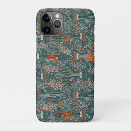 Bachforelle - grau, orange, auf Turqoise - NH Fish Case-Mate iPhone Hülle