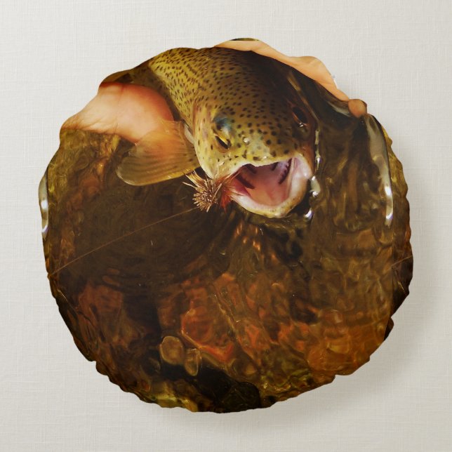 Bachforelle Rundes Kissen (Rückseite)