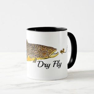 Bachforelle-Trockenfliege-Fischen Tasse
