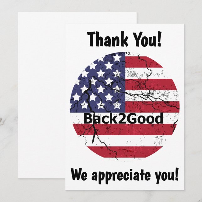 Back2Good Flat 12x18 Danke Karte (Vorne/Hinten)
