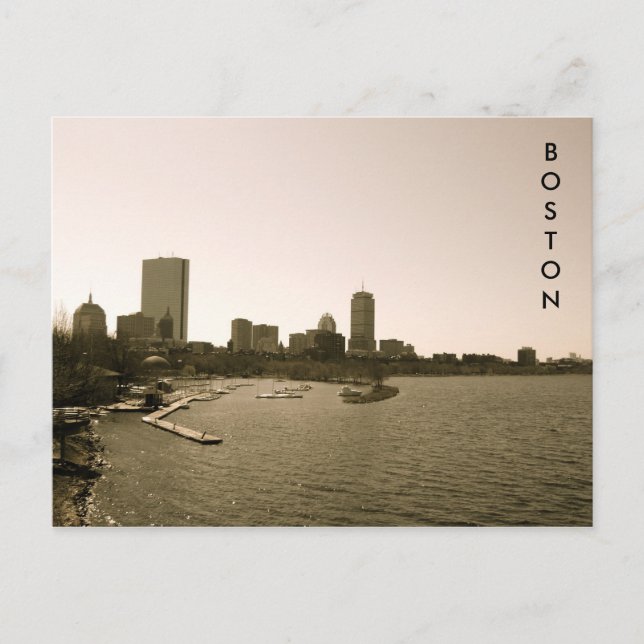 Back Bay Skyline Postkarte (Vorderseite)