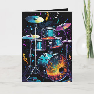 Back Beat Drum Set Blank Karte