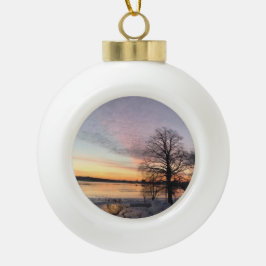 Back Cove Winter Wonderland Keramik Kugel-Ornament