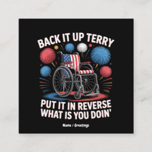 Back it up Terry setzen Sie es in umgekehrter Sonn Quadratische Visitenkarte
