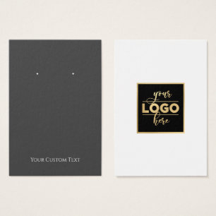 Back Logo Dark Gray Grey Earring Display Card