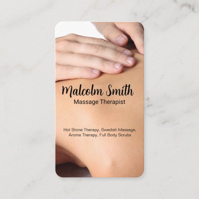 Back Massage | Health Spa Terminkarte (Vorderseite)