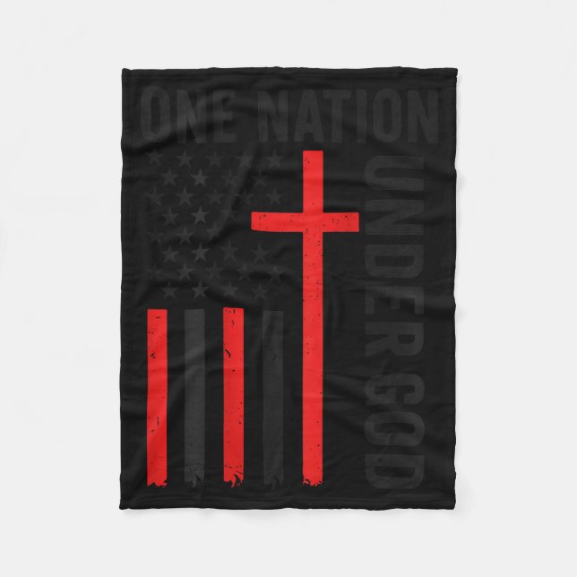 Back One Nation Under God American Flag Christian  Fleecedecke (Vorderseite)