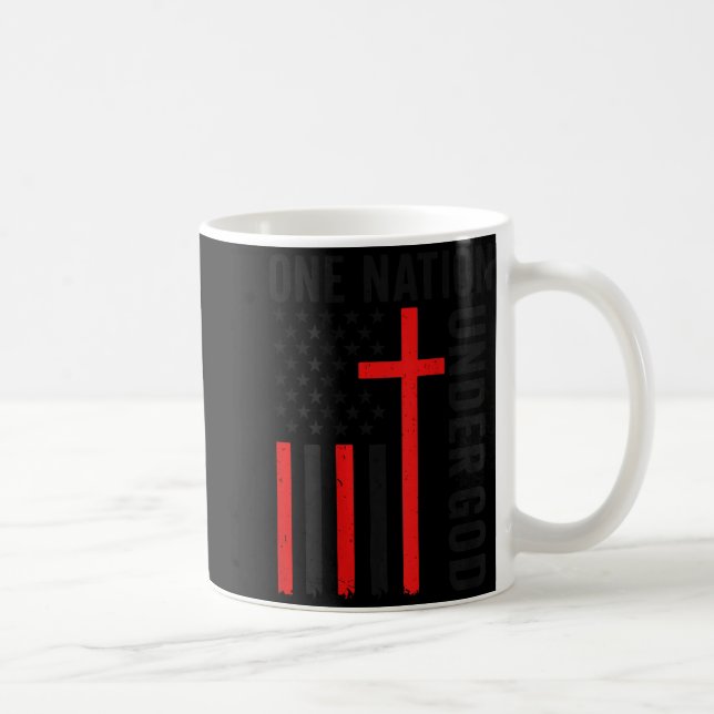 Back One Nation Under God American Flag Christian  Kaffeetasse (Rechts)