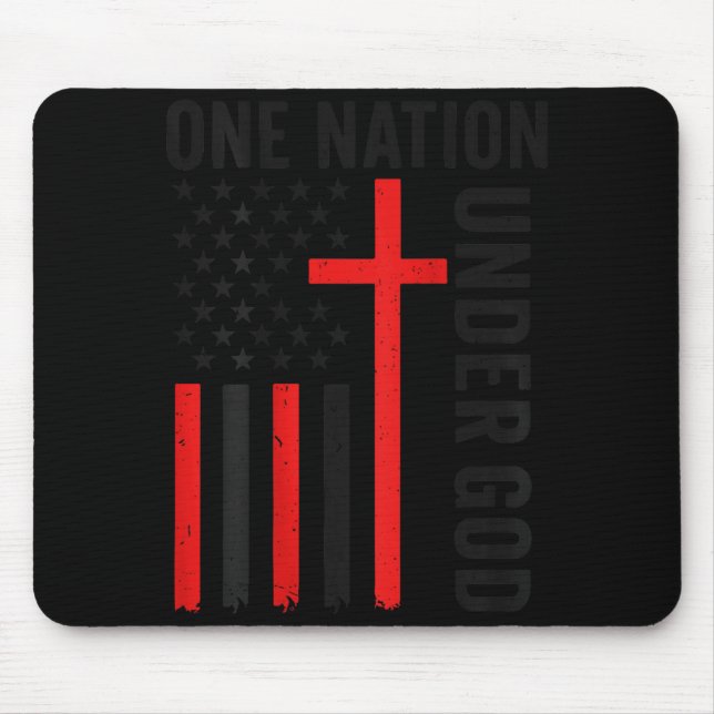 Back One Nation Under God American Flag Christian  Mousepad (Vorne)