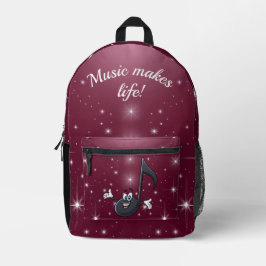 Back Pack - Musik macht Leben oder benutzerdefinie Bedruckter Rucksack