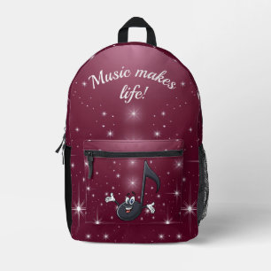 Back Pack - Musik macht Leben oder benutzerdefinie Bedruckter Rucksack