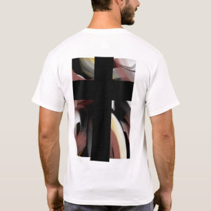 Back Print T - Shirt Trend Abstrakt Black Powdery