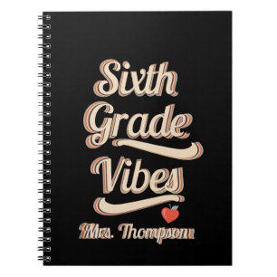 Back School Vibes Boho Retro Personalisiert Teache Notizblock