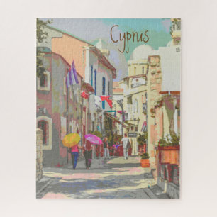 Back Streets of Cyprus Travel Poster Style Art