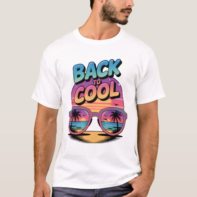 Back to Cool Retro Sunset Design – 80’s Inspired  T-Shirt (Vorderseite)