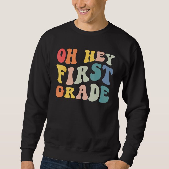 Back to School 1st Grade Grade Groovy Teacher Kids Sweatshirt (Vorderseite)