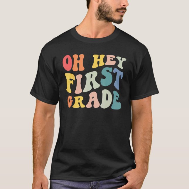 Back to School 1st Grade Grade Groovy Teacher Kids T-Shirt (Vorderseite)