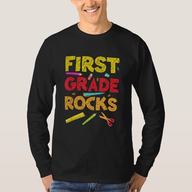 Back To School 1st Grade Rocks Student Teacher Tea T-Shirt (Vorderseite)
