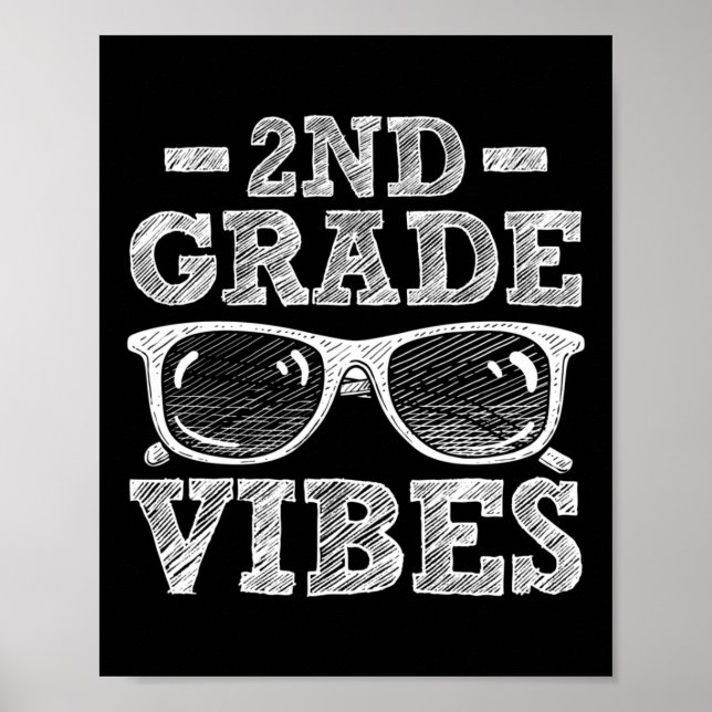 Back To School 2nd Grade Vibes Poster (Vorne)