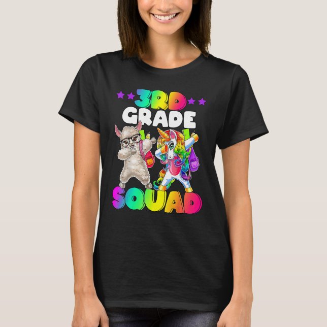 Back To School 3rd Grade Squad Dabbing Unicorn She T-Shirt (Vorderseite)