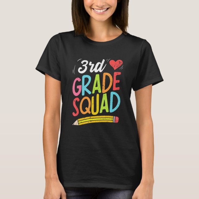 Back To School 3rd Grade Squad Third Grade Teacher T-Shirt (Vorderseite)
