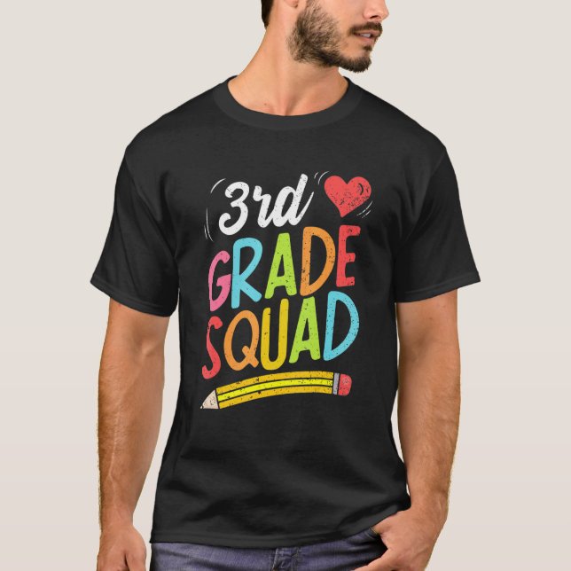 Back To School 3rd Grade Squad Third Grade Teacher T-Shirt (Vorderseite)