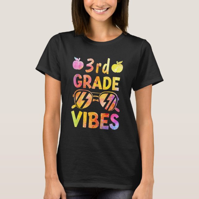Back to School 3rd Grade Vibes Tie Dye Teacher Kid T-Shirt (Vorderseite)
