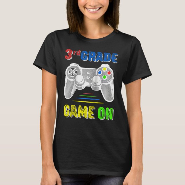 Back to School 3rd Third Grade Gamer Video Game  K T-Shirt (Vorderseite)