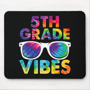 Back To School 5th Grad Vibes Tie Dye Fifth Grad Mousepad
