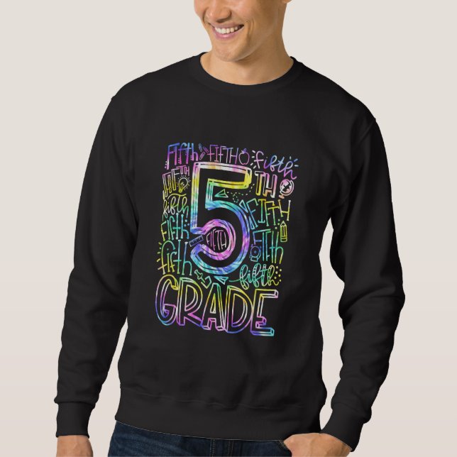 Back To School 5th Grade Typography Team Fifth Gra Sweatshirt (Vorderseite)