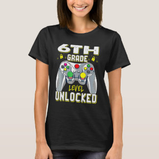 Back To School  6th Grade Level Unlocked Video Gam T-Shirt