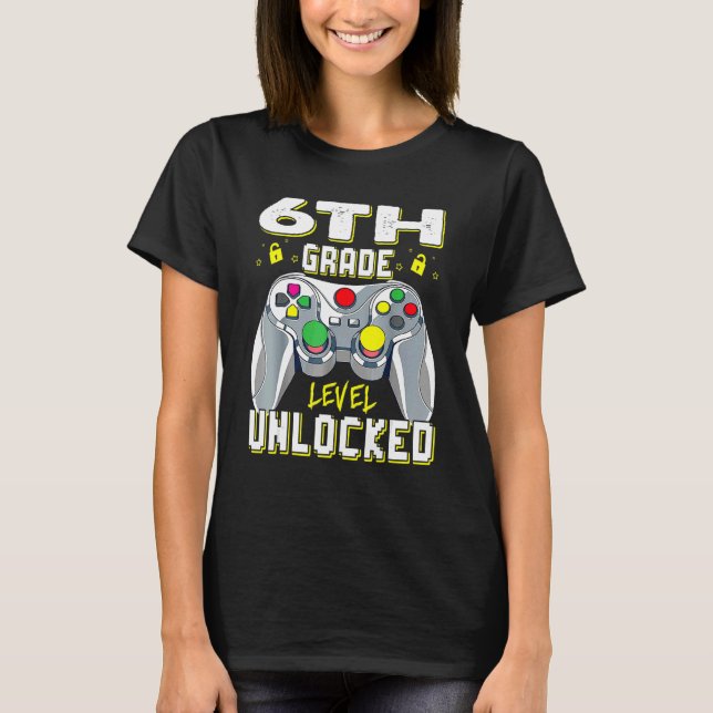 Back To School  6th Grade Level Unlocked Video Gam T-Shirt (Vorderseite)